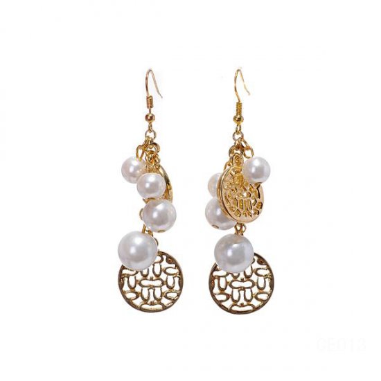 Coach Pearl Gold Earrings CVR - Click Image to Close